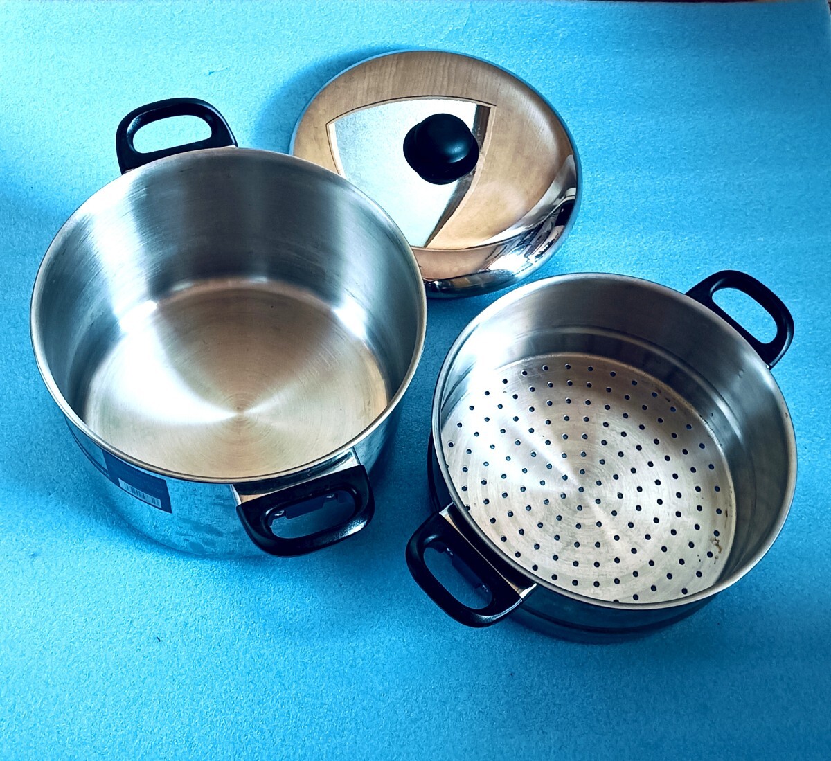 パール金属㈱ amorcer 深型 二段 蒸し器24cm 3層底 アモルセ 調理器具 両手 鍋 ステンレス ムラなく 蒸す 煮る 汎用 茶碗蒸し 肉まん 麺類拍卖