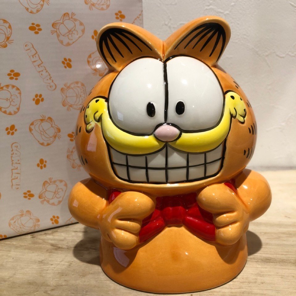 TY ガーフィールド 貯金箱 陶器 Garfield 昭和レトロ 置物 猫 ネコ インテリア オブジェ garfield Piggy bank 管9拍卖