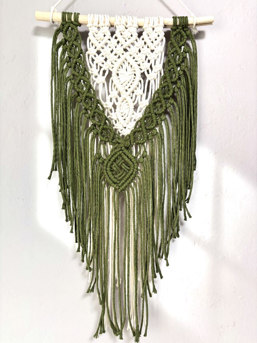 流木 マクラメタペストリー Green拍卖