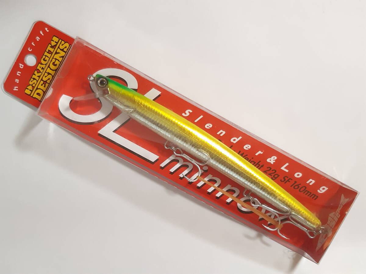 新品 スカジットデザインズ SLミノー 160mm ハンドメイド チャートゴールド拍卖