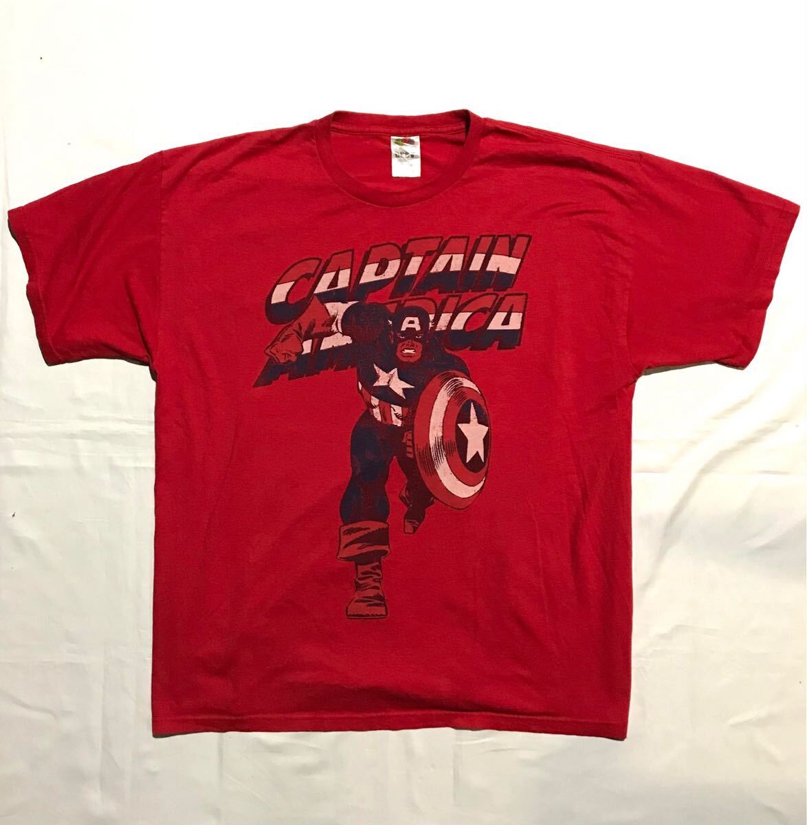 アメコミTee【MARVEL/CAPTAIN AMERICA/RED】サイズXL/キャプテンアメリカ/MARVEL拍卖