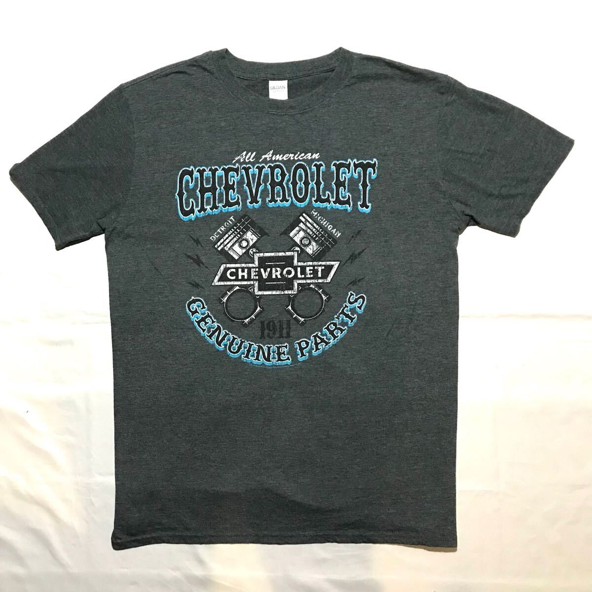 Tシャツ【CHEVROLET/GENUINE PARTS】サイズL/シボレー/純正パーツ/GM/カスタム/自動車メーカー/企業Tee拍卖