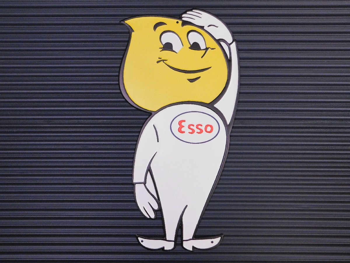 BIGサイズ【ESSO BOY・エッソボーイ】※《エンボス メタルサインボード / 600×300mm》 ガレージ アメリカン雑貨 ブリキ看板 50拍卖
