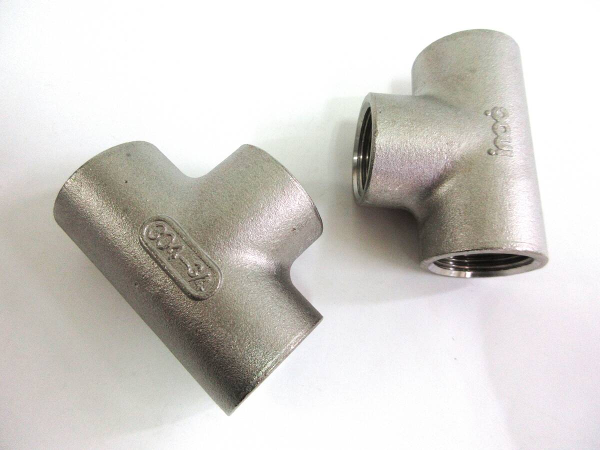 未使用品在庫処分 SUSチーズ 3/4B 2個組 ネジ込み式管継手ステンレスチーズ拍卖