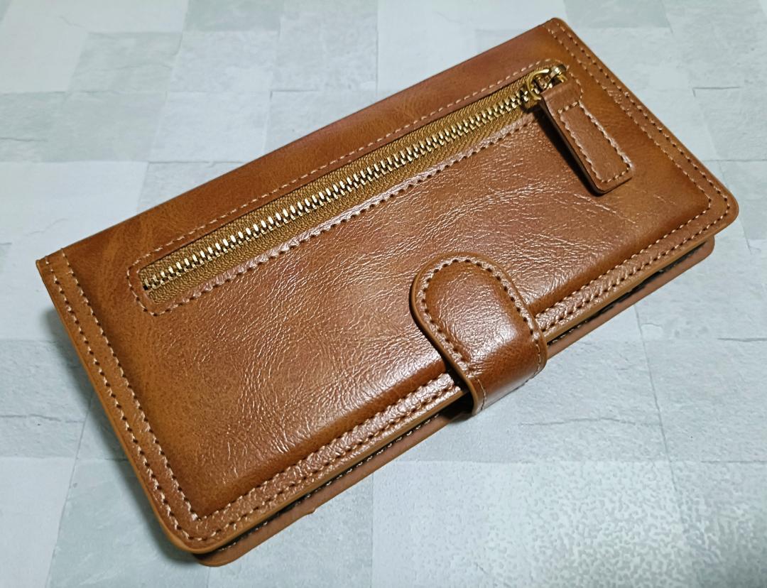 海外版 Galaxy A23 用 ケース ジッパーポケット 手帳型 ブラウン拍卖