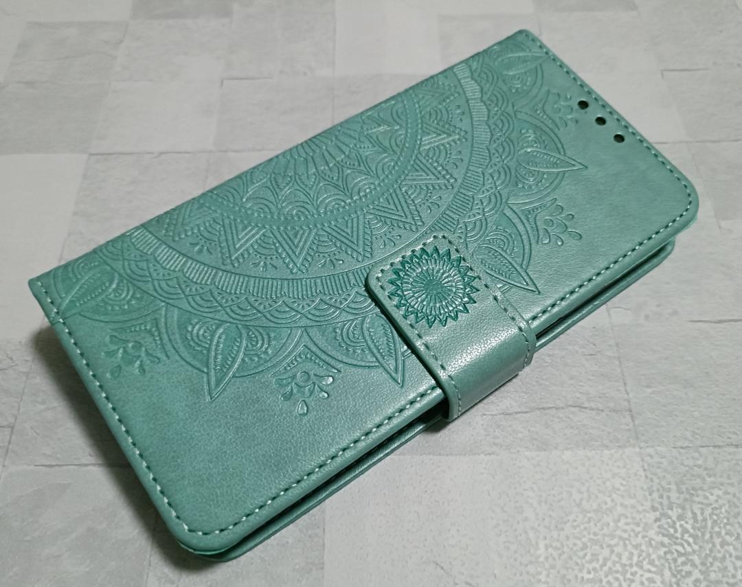 手帳型 iPhone16 用 ケース マンダラ グリーン 緑色拍卖