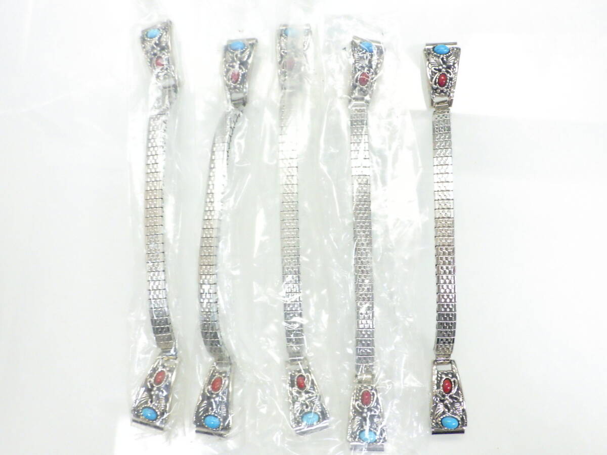 12ミリ 腕時計用ジャバラバンド 5点 シルバー色 №1902拍卖