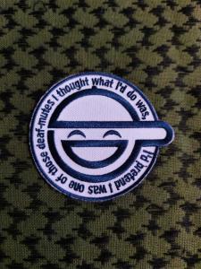 笑う男 刺 ワッペン ベルクロ サバゲー  パッチ拍卖