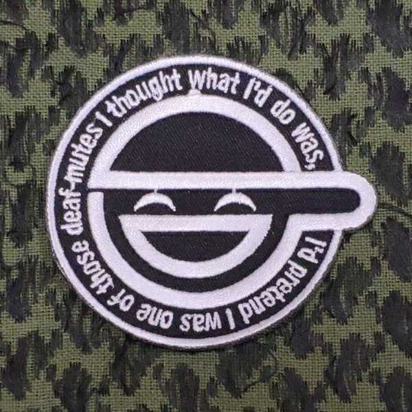 笑う男 黒 ワッペン ベルクロ サバゲー  パッチ拍卖