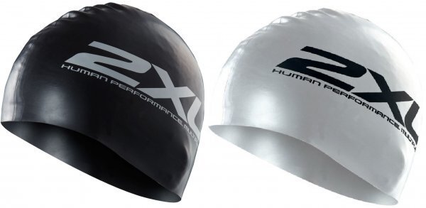 2XU シリコン 2セット キャップ シルバー ブラック 水泳帽拍卖