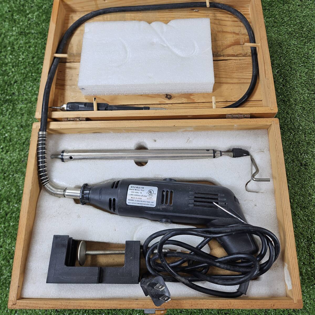 中古動作品 【ES POWER】 S1J-AJ2-10 ハンドモーターツールセット 電動リューター ルーター 砥石色々 動作確認済 領収書対応拍卖