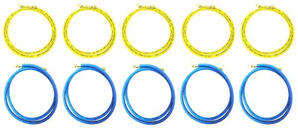 お買い得10本セット(青5本・黄5本)チャージングホース5/16”Fメス(ムシ押付)×5/16”Fメス 150cm【本州・四国・九州 送料無料】拍卖