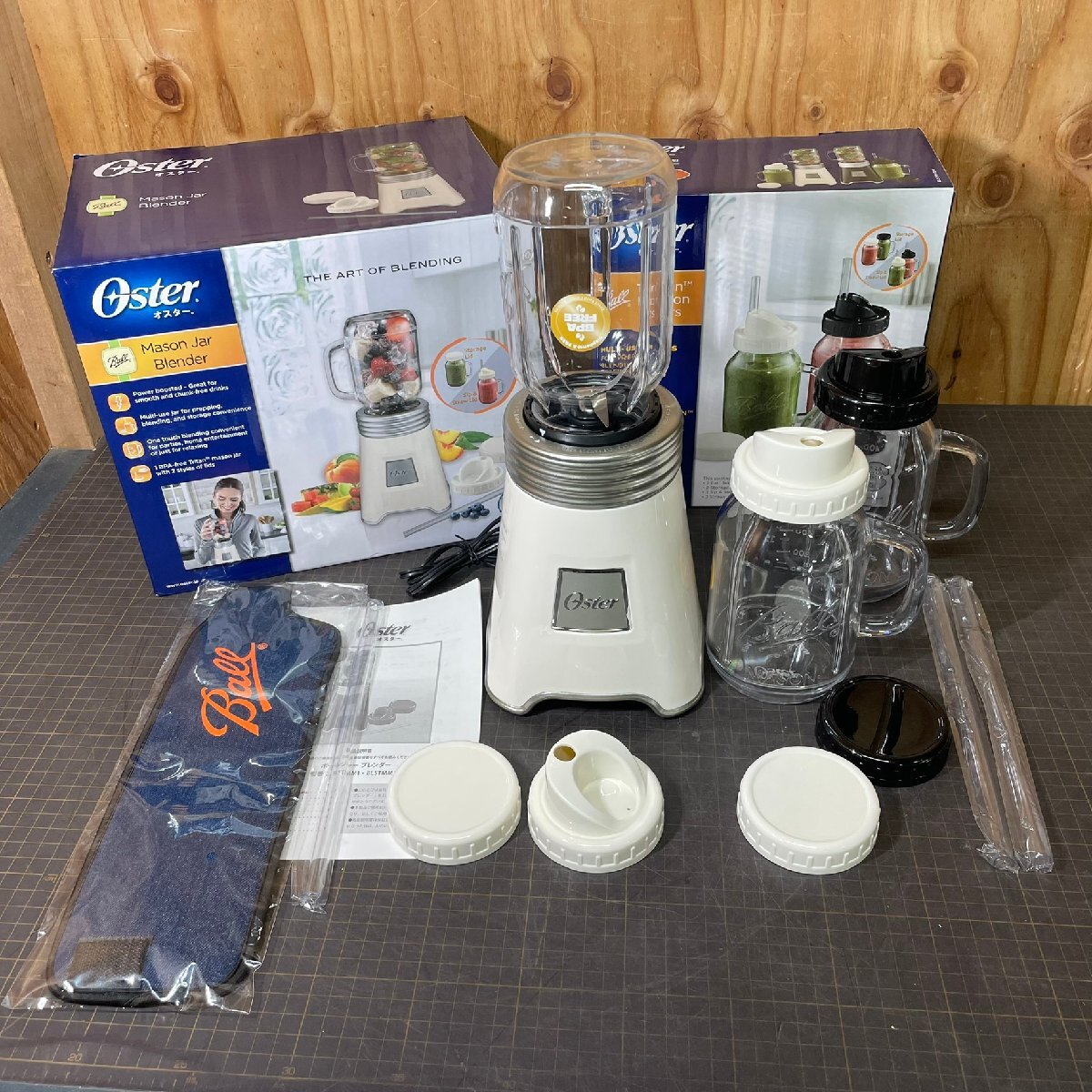 【18937Q081】ブレンダー オスター Oster BLSTMM1-BWH-040 ボールジャー 予備カップセット ミキサー スムージー 動作確認済 現状品拍卖
