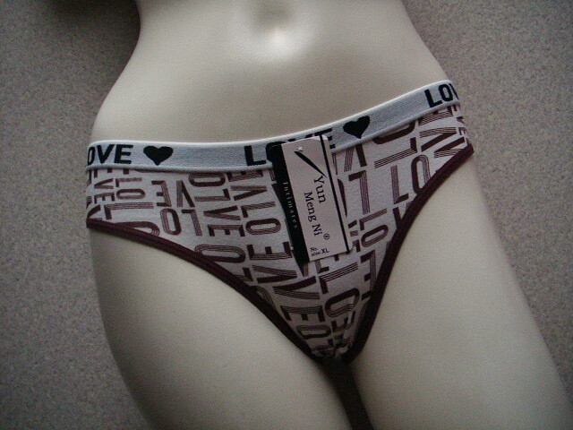 【LOVEプリント可愛いTショーツ】◆ブラウン◆f11-8◆XL◆拍卖