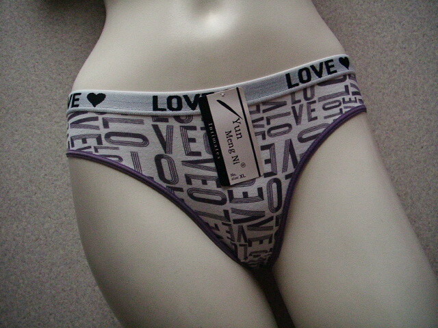 【LOVEプリント可愛いTショーツ】◆パープル◆f11-7◆XL◆拍卖