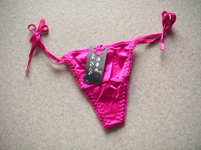 セクシーランジェ【極小 光沢サテン 紐Tバック】◆ピンク◆f0772-11◆M◆ 拍卖