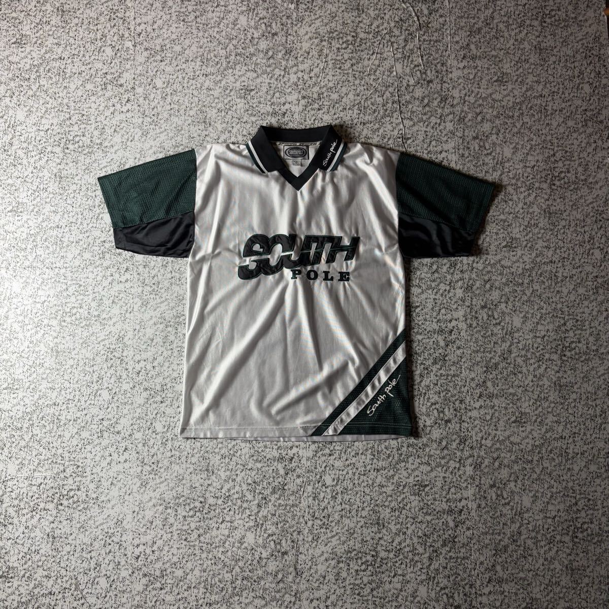 【90sオールド】サウスポール ビッグシルエット 刺繍ロゴ ゲームシャツ Mサイズ 古着 Bボーイ HIPIOP ユニフォーム拍卖