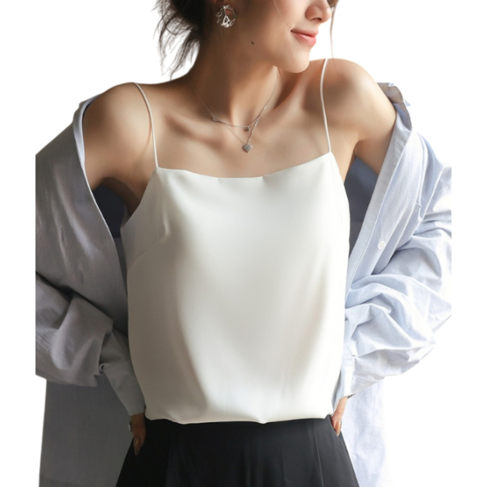 ☆ ホワイト ☆ Lサイズ ☆ キャミソール カップ付き キャミソール カップ付き おしゃれ サテンキャミソール ブラキャミソール ブラトップ拍卖