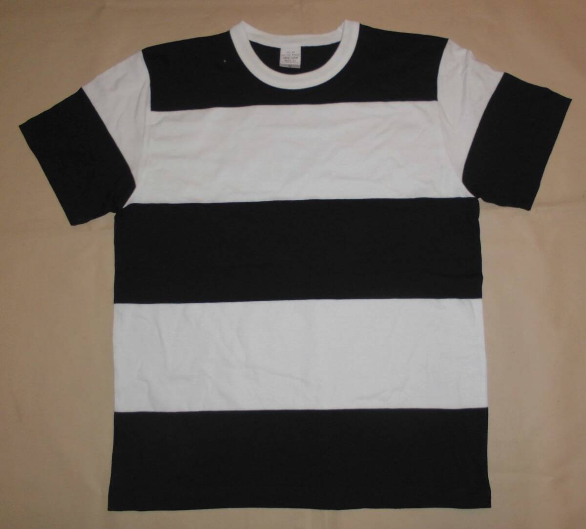 United Athle ヘビーウェイト 太ボーダー 半袖Tシャツ 白黒 L拍卖