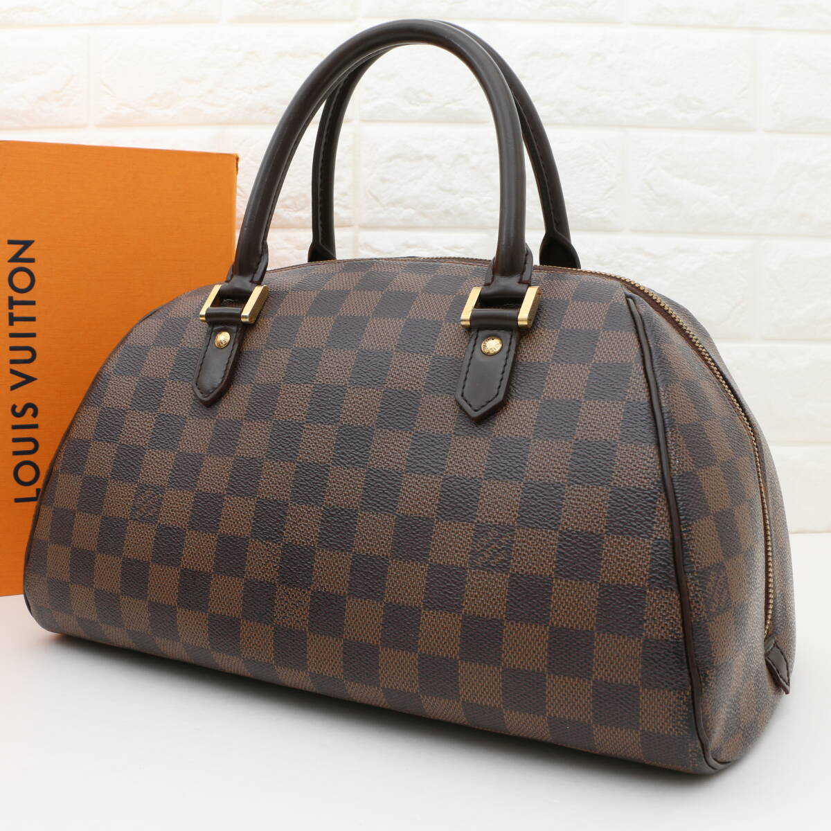 LOUIS VUITTON ルイヴィトン ダミエ エベヌ リベラMM N41434 ミニボストンバッグ ハンドバッグ レザー PVC ブラウン レディース拍卖