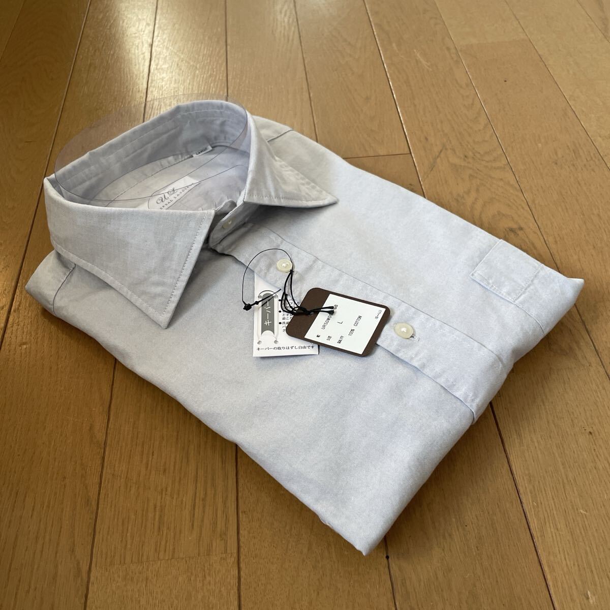 ユニバーサルランゲージ 長袖ドレスシャツ インディゴ グレー サイズL 新品拍卖
