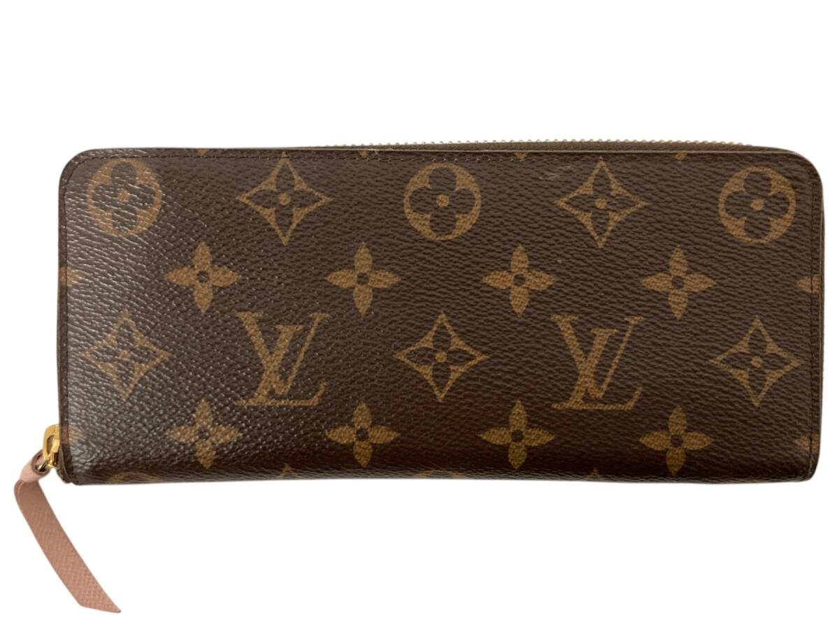 LOUIS VUITTON (ルイヴィトン) ポルトフォイユ・クレマンス モノグラム ローズ バレリーヌ ラウンドジップ RFID M61298 レディース/199拍卖