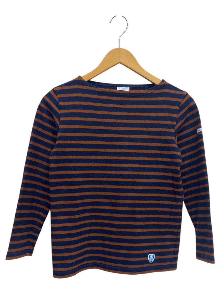 ORCIVAL (オーシバルオーチバル) バスクシャツ 長袖カットソー ボーダー ロンT フランス製 0 ネイビー×ブラウン レディース/045拍卖