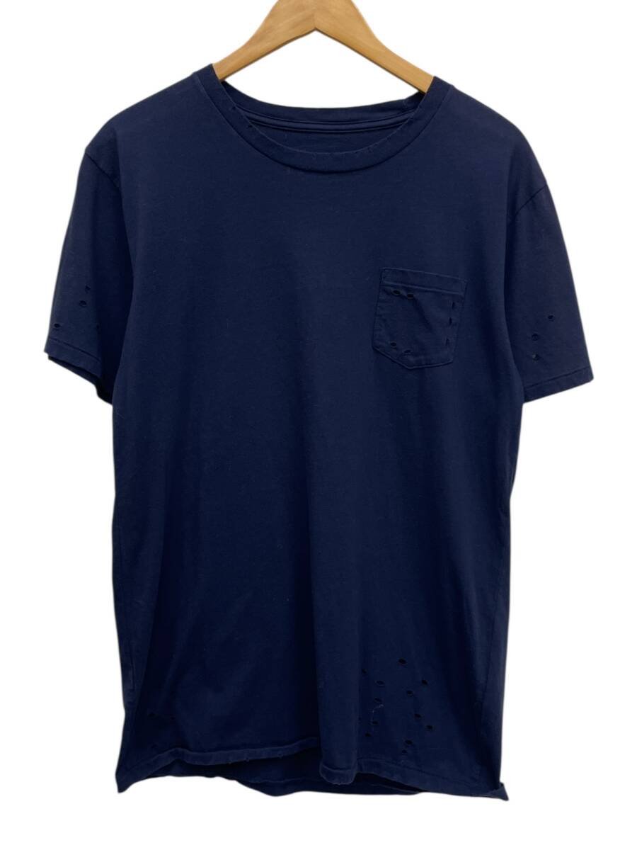 Ron Herman (ロンハーマン) 8100 ダメージ加工 ポケットTシャツ M ネイビー メンズ/045拍卖