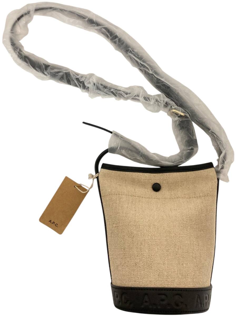 A.P.C. (アーペーセー) ジュート キャンバス×レザー バケツバッグ ショルダーバッグ Sac Helene Small LIADV F61542 LZZ レディース/199拍卖