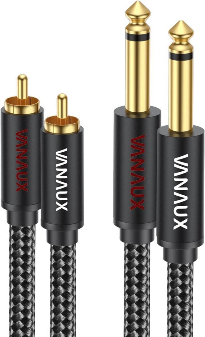 5-15★RCAケーブル 1M VANAUX 6.35mm 分岐型 1メートル拍卖