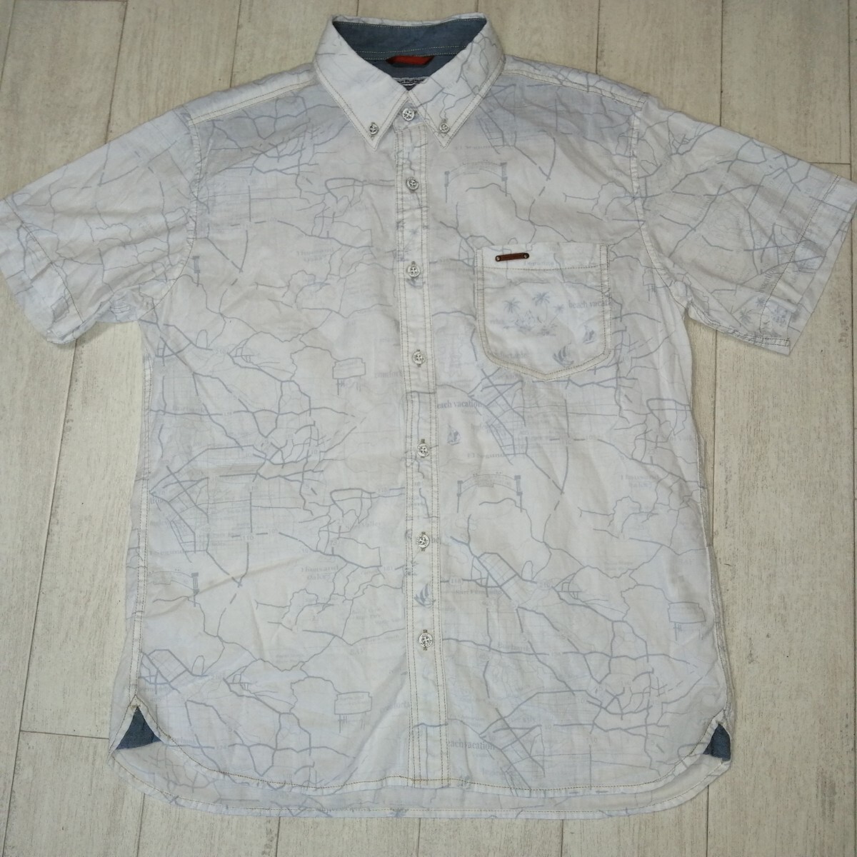 Hush Puppies/ハッシュパピー/総柄シャツ/ボタンダウン/トップス/メンズ/半袖拍卖