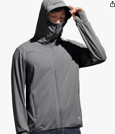 ラッシュガード メンズ UVカット パーカー 薄手 長袖 軽量 涼しい 日焼け止め 水着 紫外線対策 サイズ M/L/XL/2XL ダークグレー 男女拍卖