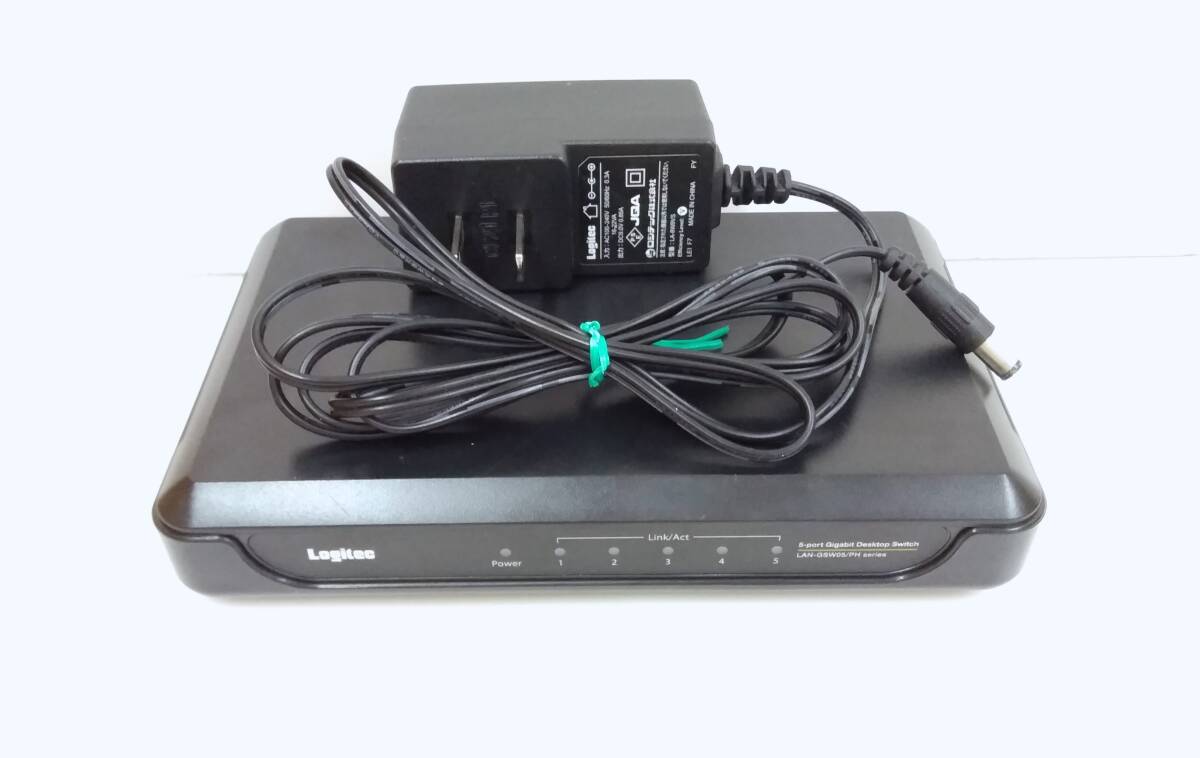 【TN-2311】通電のみ確認済/長期保管品/Logitec LAN-GSW05/PHB/1000BASE-T/スイッチングハブ/5ポート/ロジテック/中古(SH)拍卖