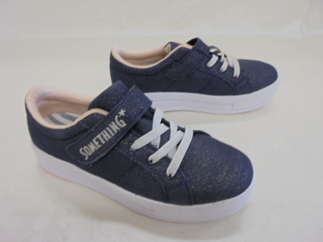 【KCM】JHKS-324-23.0★長期展示品★【SOMETHING/サムシング】キッズ ガールズ スニーカー ネイビー系 23.0cm拍卖