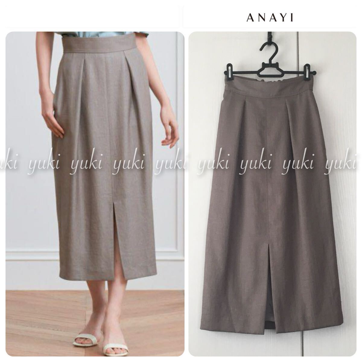 ANAYI リネンライク ツイルタックスカート拍卖