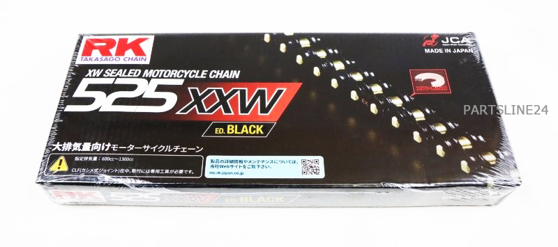 ★アールケー・ジャパン RKチェ-ン 525XXW-110 ED.BLACK ブラック(BL525XXW-110)拍卖
