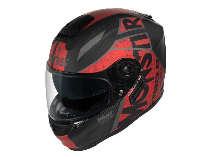 在庫有当日発送 WINSウインズ 60433 G-FORCE SS MONSTER Type-C インナーバイザー付き フルフェイス ヘルメット ブラック×レッド Mサイズ拍卖