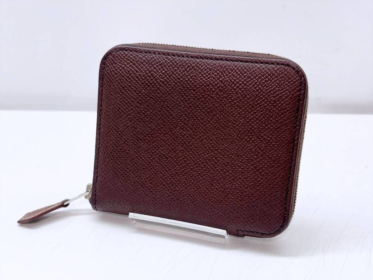 美品 HERMES エルメス アザップ シルクインコンパクト ミニ財布 コインケース ルージュセリエ U拍卖