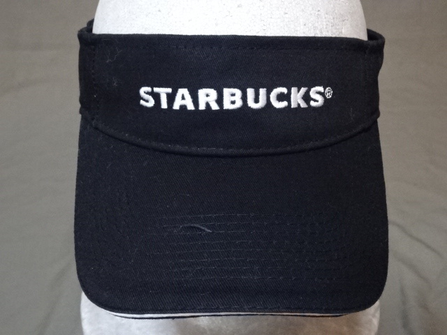 激レア USA購入 アメリカ企業モノ シアトル発祥 世界最大コーヒーチェーン スターバックス【STARBUCKS】ロゴ刺繍入り サンバイザ 中古良品拍卖
