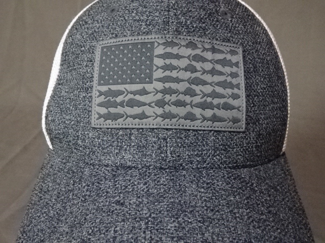 激レア USA購入 コロンビア スポーツ【Columbia】【コロンビア PFG】【FISH】アメリカ星条旗 ロゴ刺繍ワッペン付メッシュキャップ 中古品拍卖