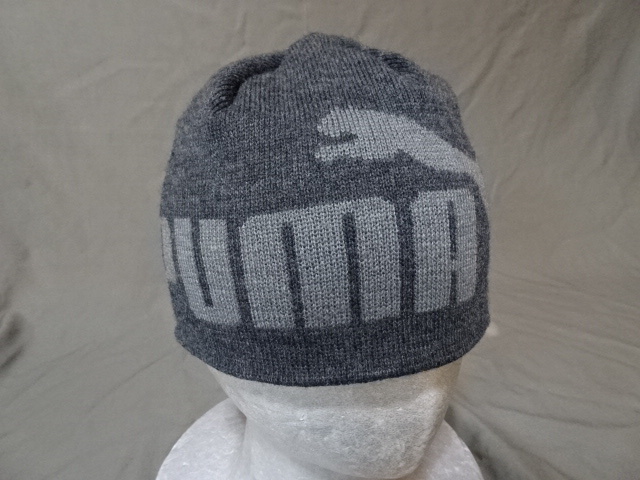 ◆ 激レア USA購入 アクティブ系スポーツブランド プーマ【PUMA】社製 ロゴ刺繍入り ニットキャップ ダークグレー 中古良品 ◆拍卖