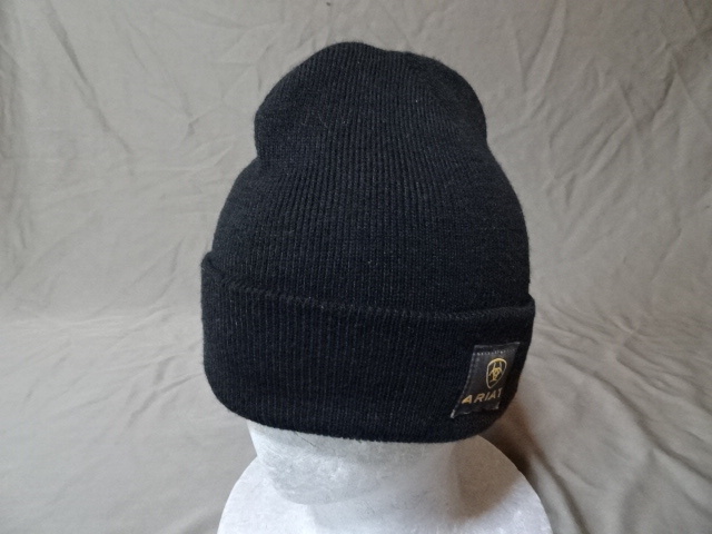 激レア USA購入 MADE IN USA アメリカ企業モノ カリフォルニア発 ウエスタンブーツ系ブランド【ARIAT】ロゴマーク付 ニットCAP 中古良品拍卖