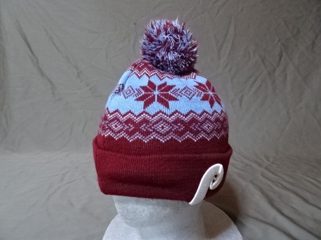 激レア USA購入【NEW ERA】【COOPERSTOWN COLLECTION】 MLB フィリーズ 【Philadelphia Phillies】【P】ロゴ刺繍入りニットCAP 中古良品拍卖