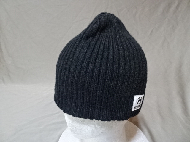 激レア USA購入 海外企業モノ 韓国 最大手 自動車メーカー 現代(ヒョンデ)自動車 【HYUNDAI】ロゴマーク付 ニットキャップ 黒 中古良品拍卖