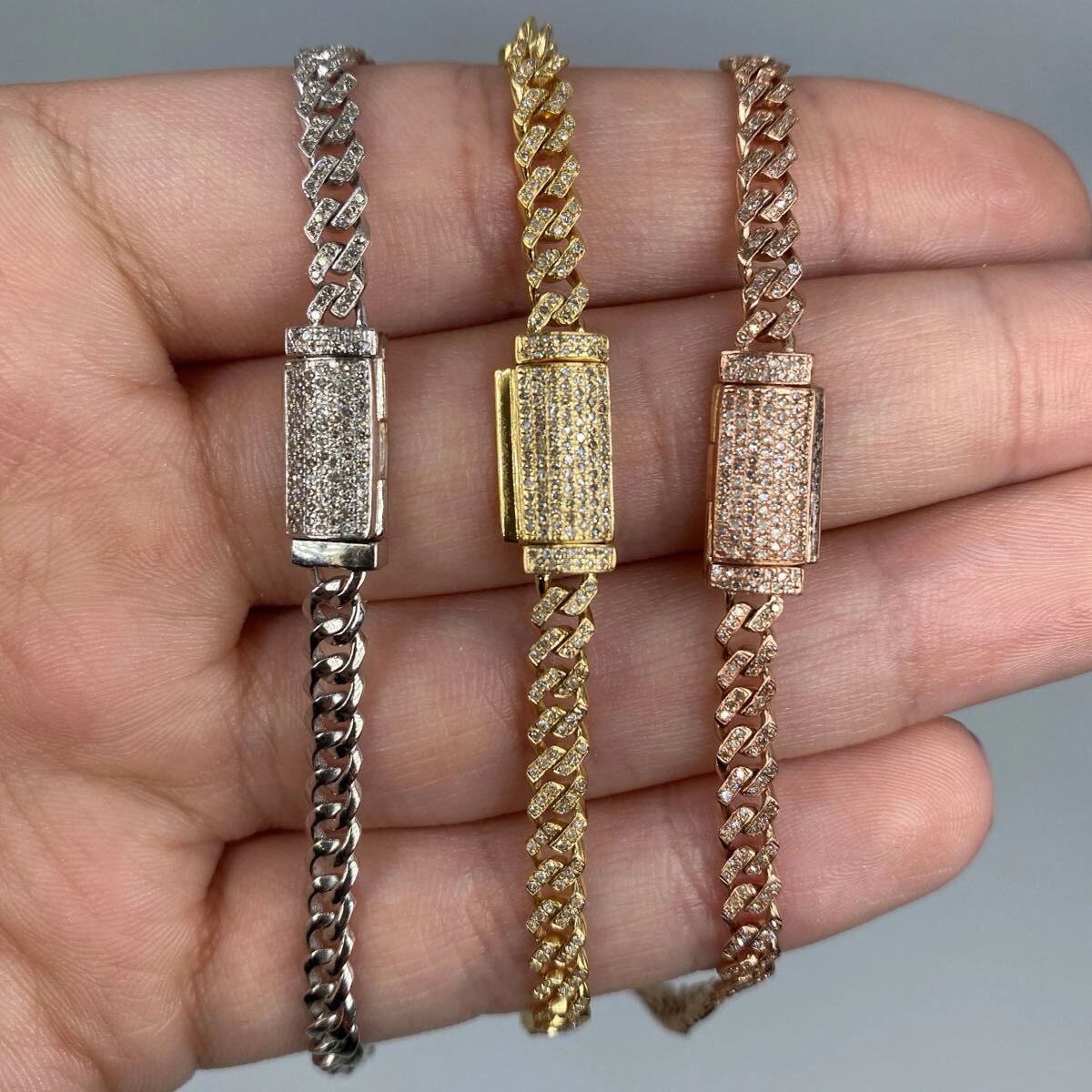 10K Yellow Gold Diamond Miami Cuban Bracelet 4.5MM ゴールド 天然 ダイヤモンド マイアミ キューバン ブレスレット avaritia avalanche拍卖