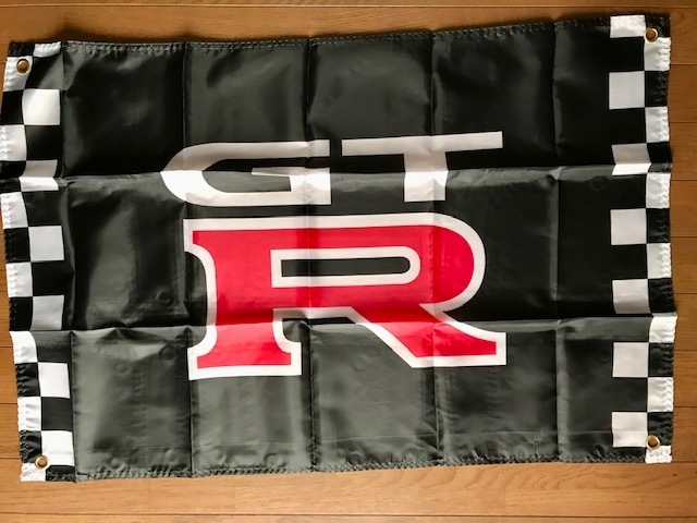 送料無料!お部屋に!GT-Rロゴ バナー タペストリー フラッグ 旗 通常サイズ R35 R34 R33 R32拍卖