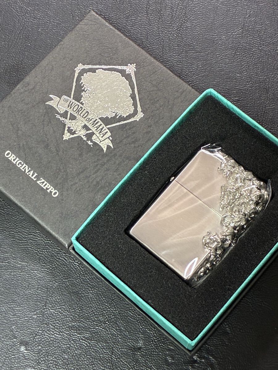 zippo 聖剣伝説 マナの樹 立体メタル THE WORLD of MANA 希少モデル 2006年製 シルバーインナー 2006年製 専用ケース 保証書付き拍卖