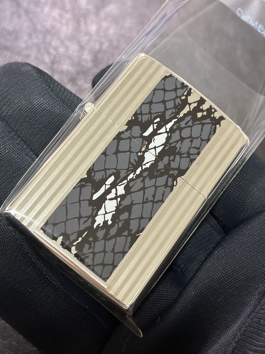 zippo シルバー ストライプ刻印 特殊加工 希少モデル 2006年製 シルバーインナー 2006年製拍卖