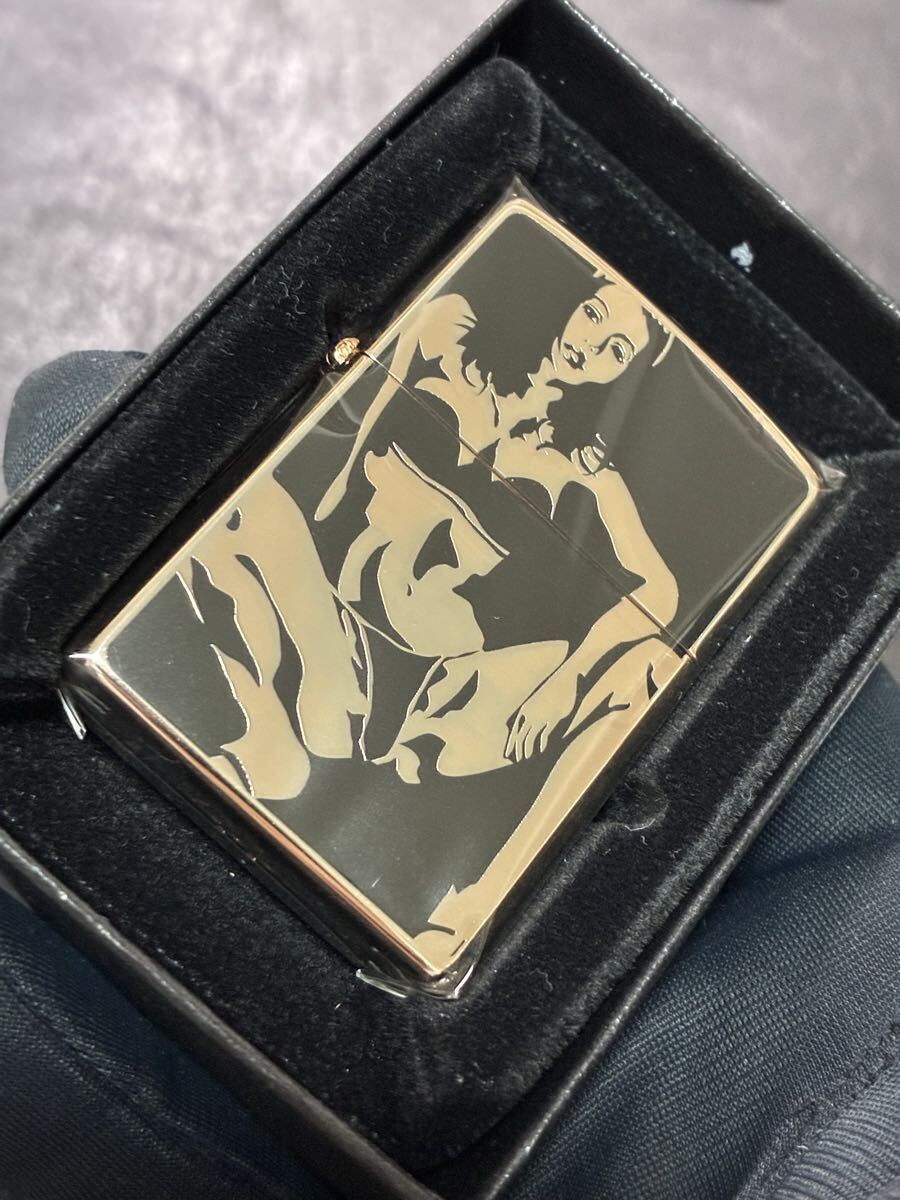 zippo セクシーガール ピンクゴールド 両面デザイン 特殊加工 希少モデル 2008年製 シルバーインナー 2008年製 ケース 保証書付き拍卖