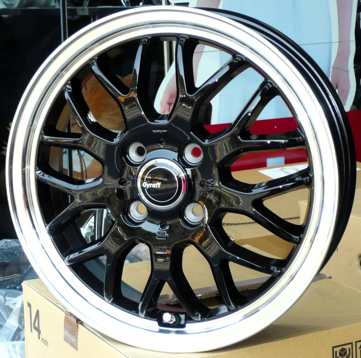 税込! LA850S/LA860S系 ムーヴ用 ホイール 「GYRAFT-9M」BK 新品1台分拍卖